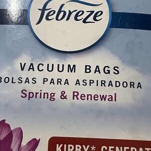 Febreze KIRBY GENERATION VACUUM BAGS 3 Pack  Spring & Renewal NEW
